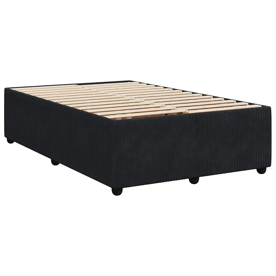 Sommier à lattes de lit avec matelas noir 120x190 cm velours - 9