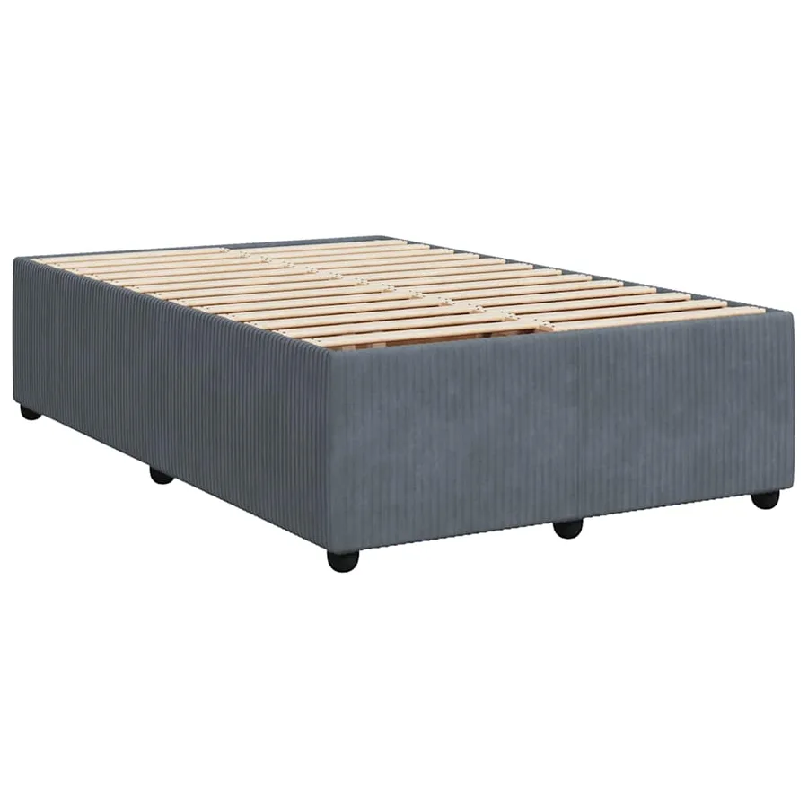 Sommier à lattes de lit et matelas gris foncé 120x190cm velours - 8