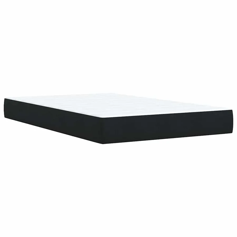 Sommier à lattes de lit avec matelas Noir 120x200 cm Velours - 10
