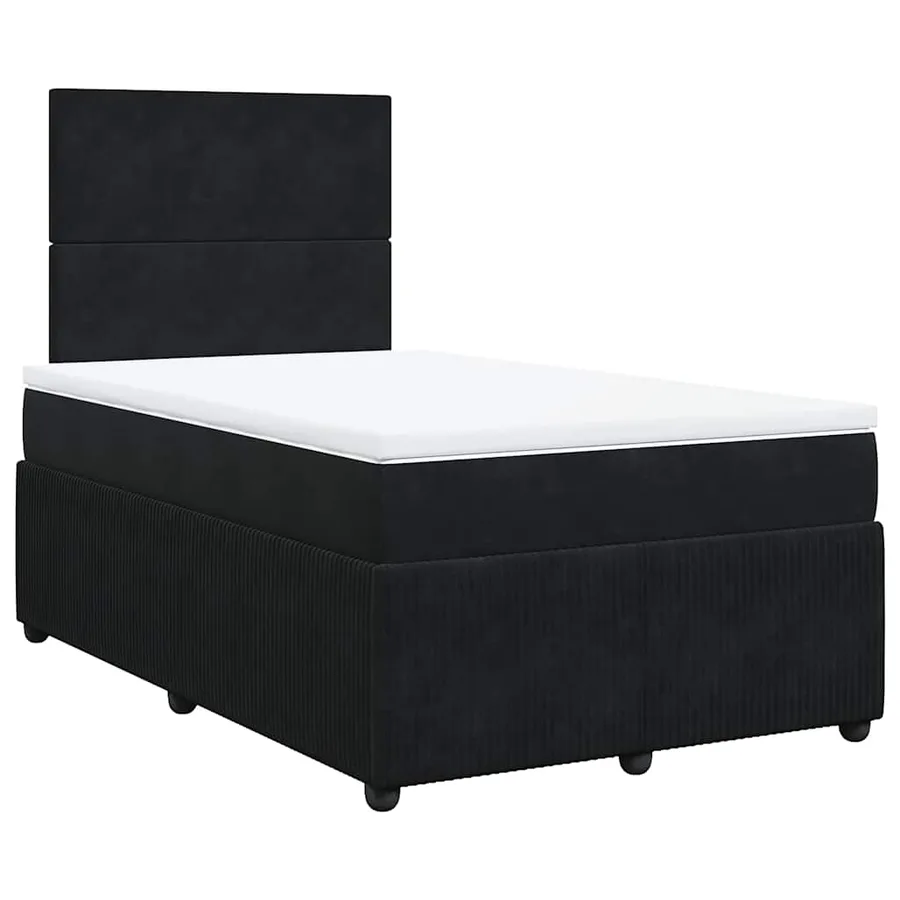 Sommier à lattes de lit avec matelas Noir 120x200 cm Velours - 2