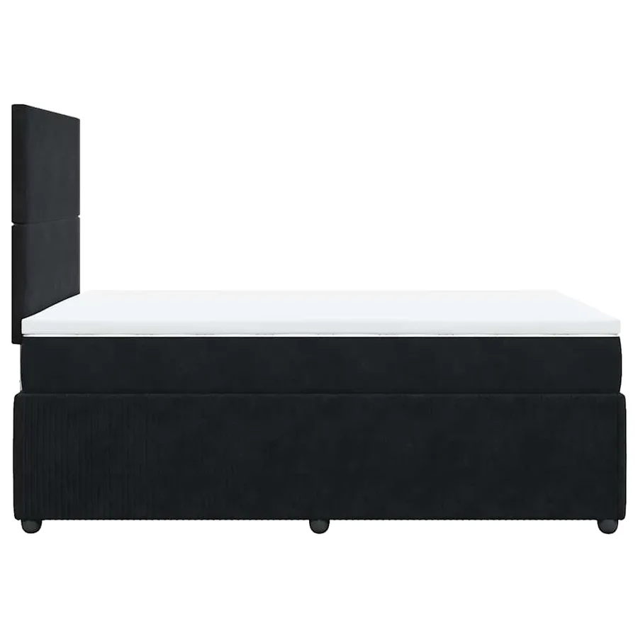 Sommier à lattes de lit avec matelas Noir 120x200 cm Velours - 5