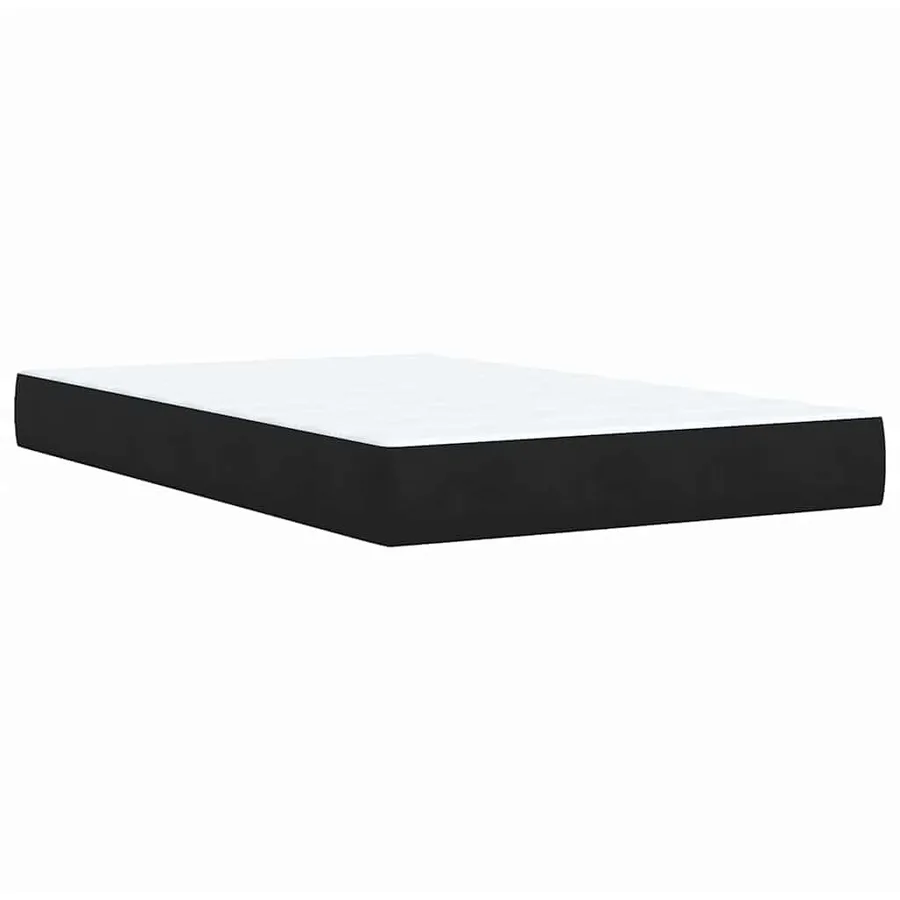 Sommier à lattes de lit avec matelas noir 120x190 cm velours - 10