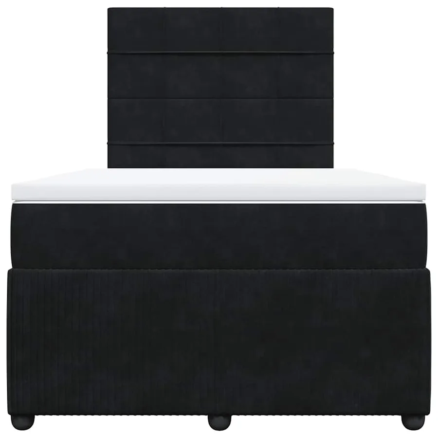 Sommier à lattes de lit avec matelas noir 120x190 cm velours - 4