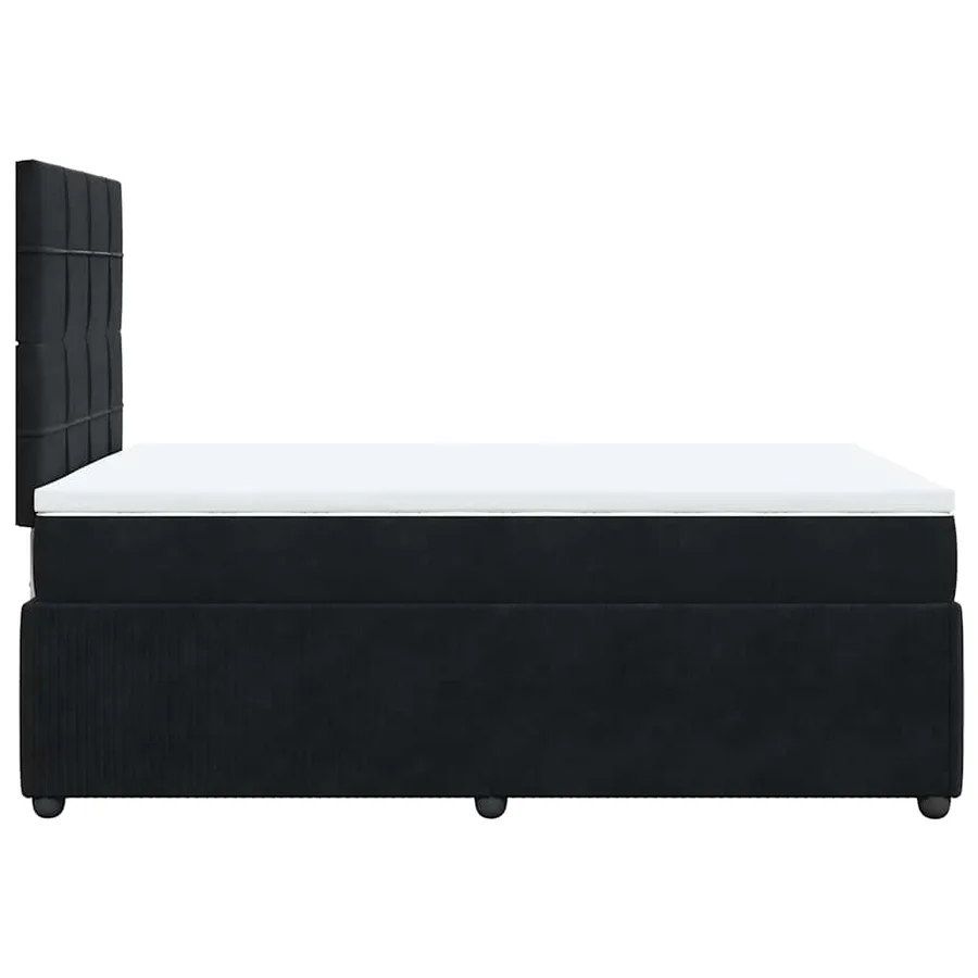 Sommier à lattes de lit avec matelas noir 120x190 cm velours - 5