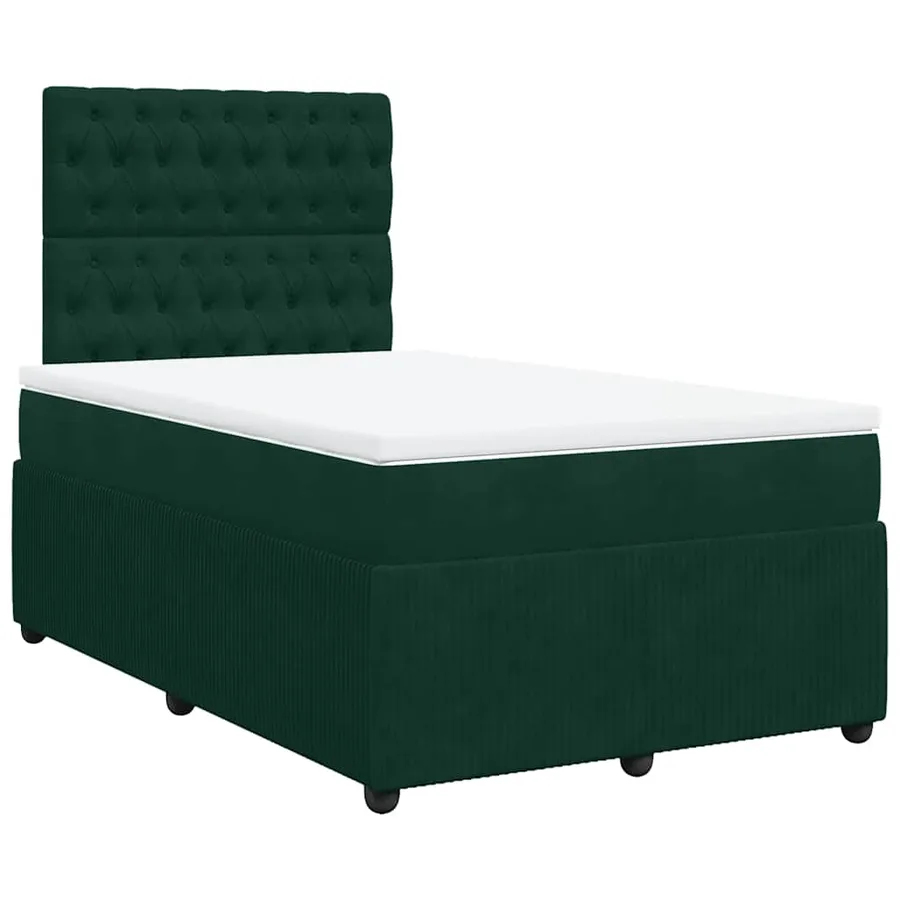 Sommier à lattes de lit et matelas Vert foncé 120x200cm Velours - 2