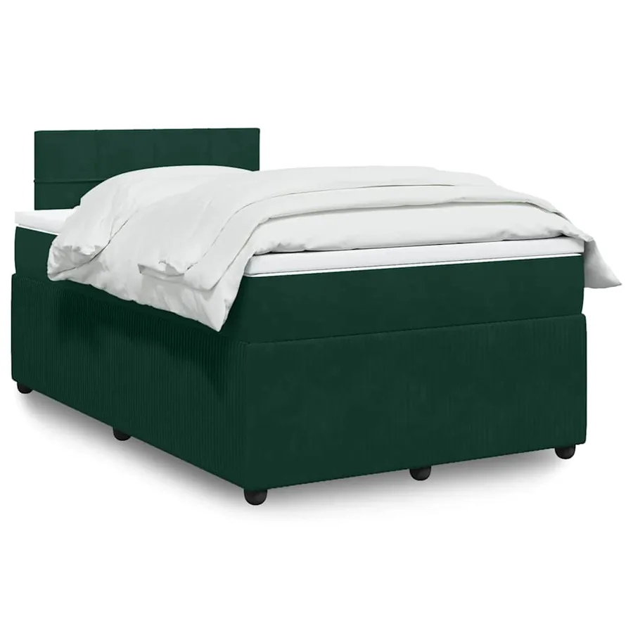 Sommier à lattes de lit et matelas Vert foncé 120x200cm Velours