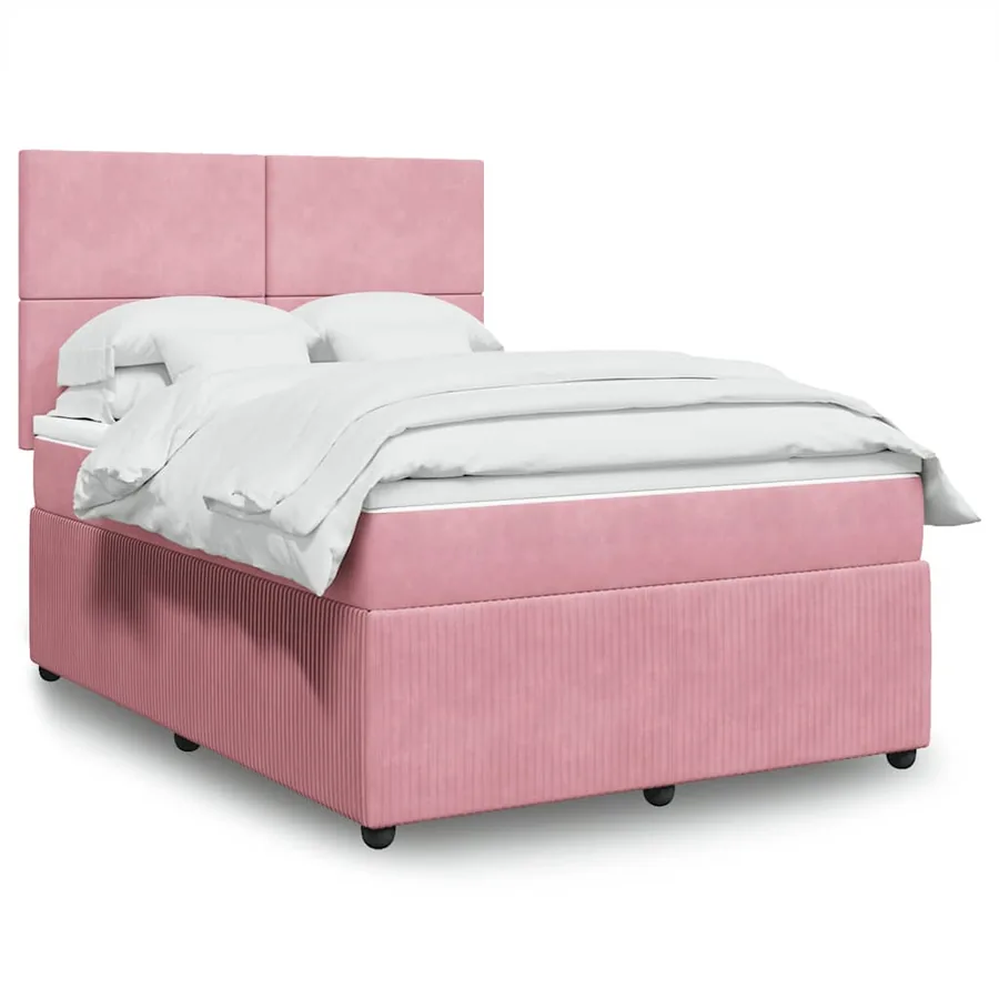 Sommier à lattes de lit avec matelas Rose 140x190 cm Velours