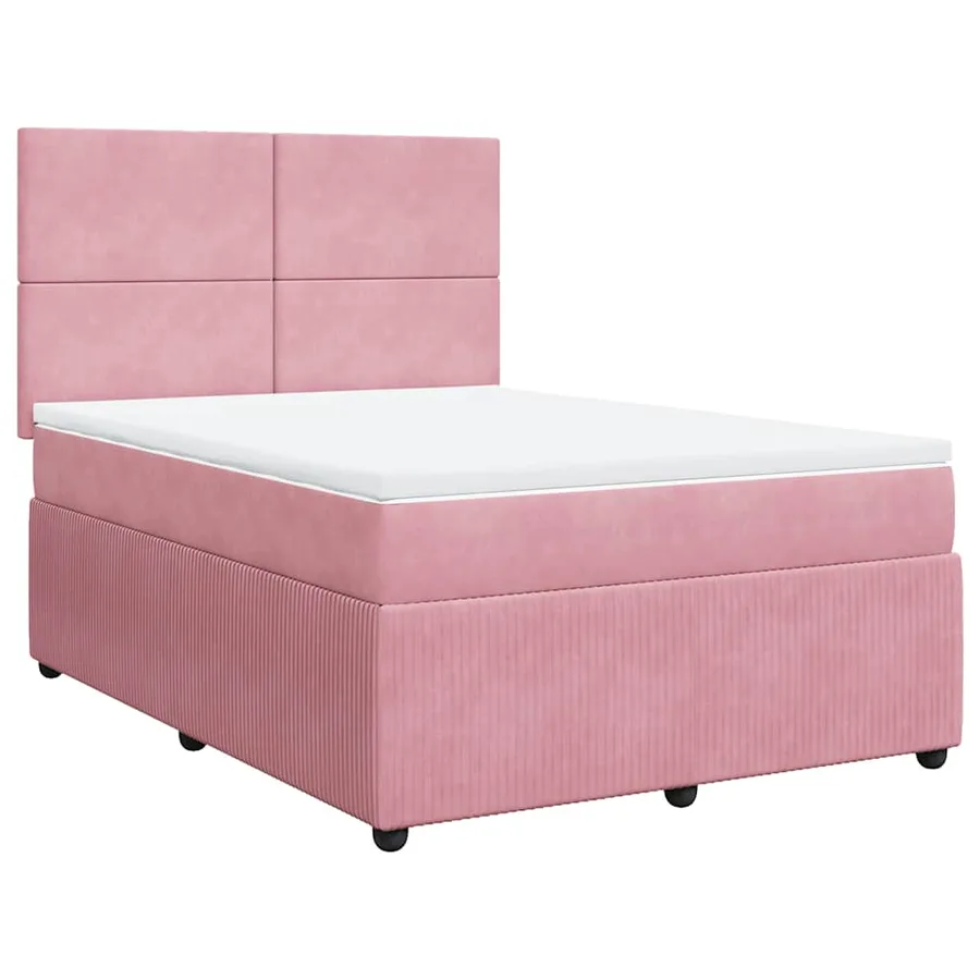 Sommier à lattes de lit avec matelas Rose 140x190 cm Velours - 2