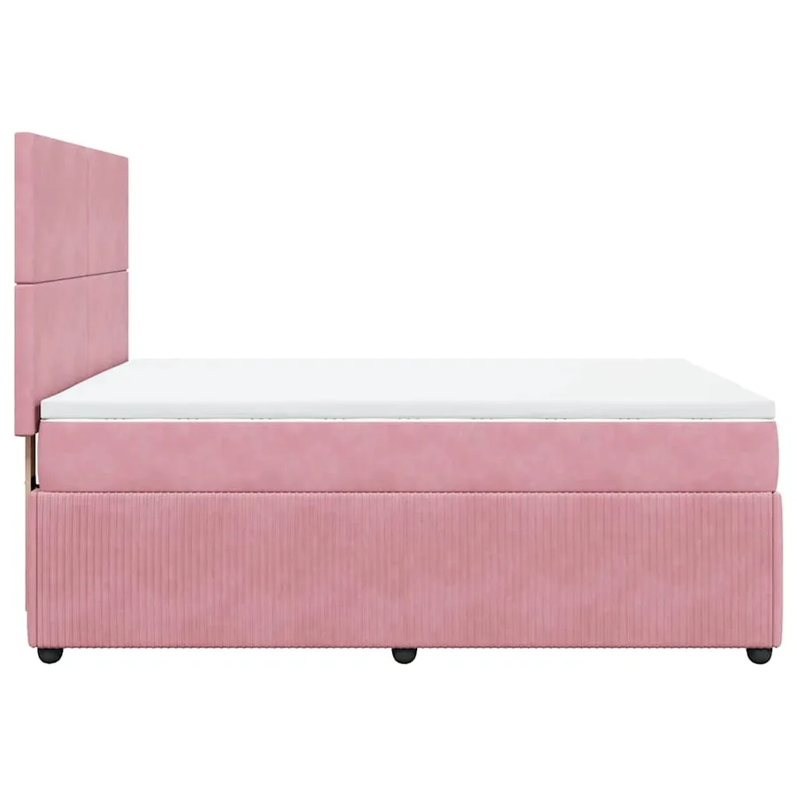 Sommier à lattes de lit avec matelas Rose 140x190 cm Velours - 5