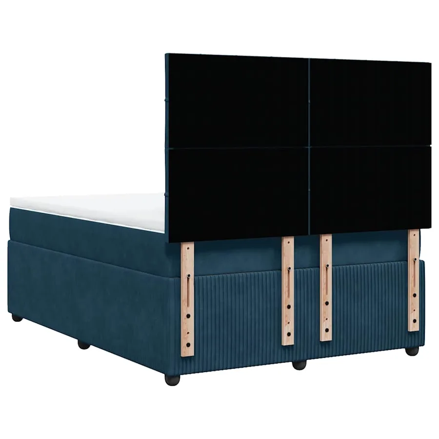 Sommier à lattes de lit et matelas Bleu foncé 140x190cm Velours - 6