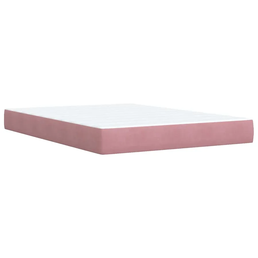 Sommier à lattes de lit avec matelas Rose 140x190 cm Velours - 7