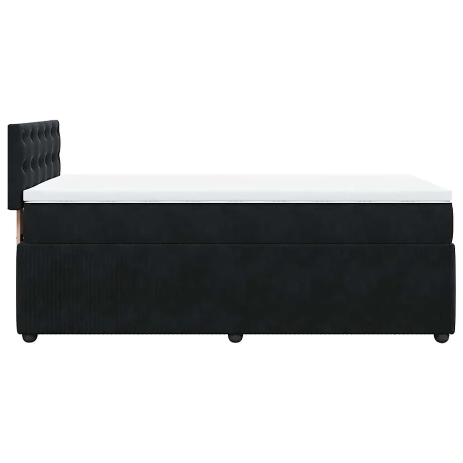 Sommier à lattes de lit avec matelas Noir 90x200 cm Velours - 9