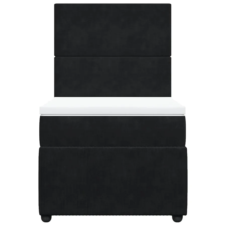Sommier à lattes de lit avec matelas Noir 90x200 cm Velours - 4