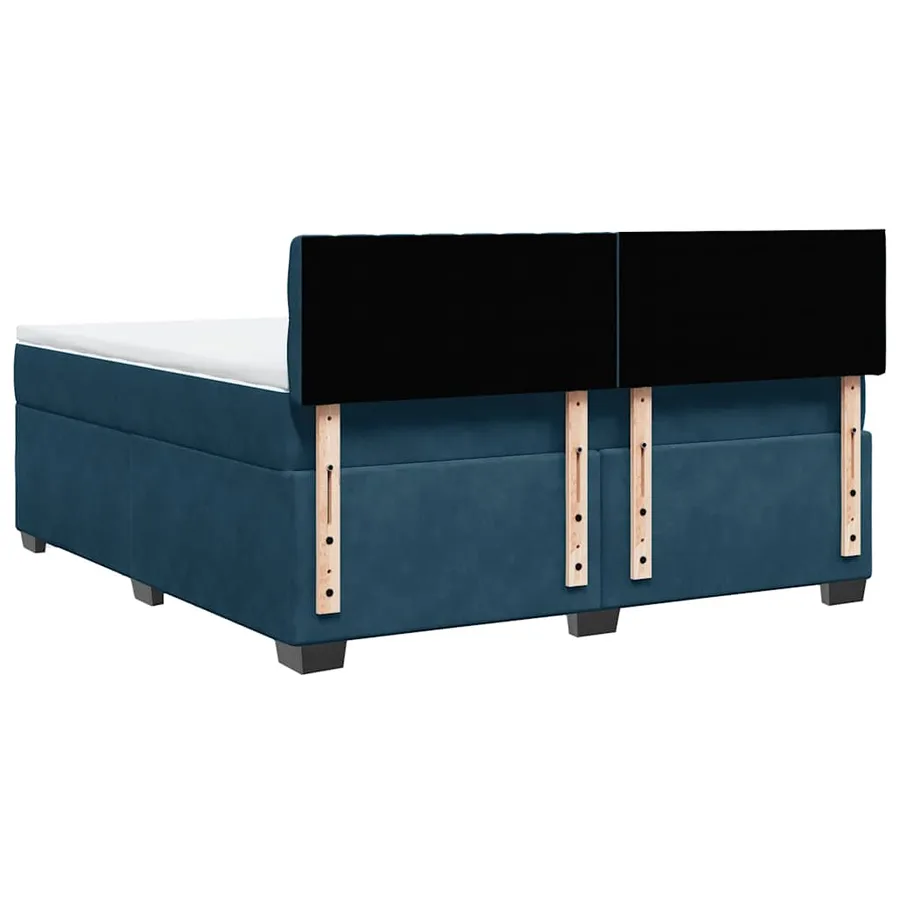 Sommier à lattes de lit et matelas bleu 180x200 cm velours - 10