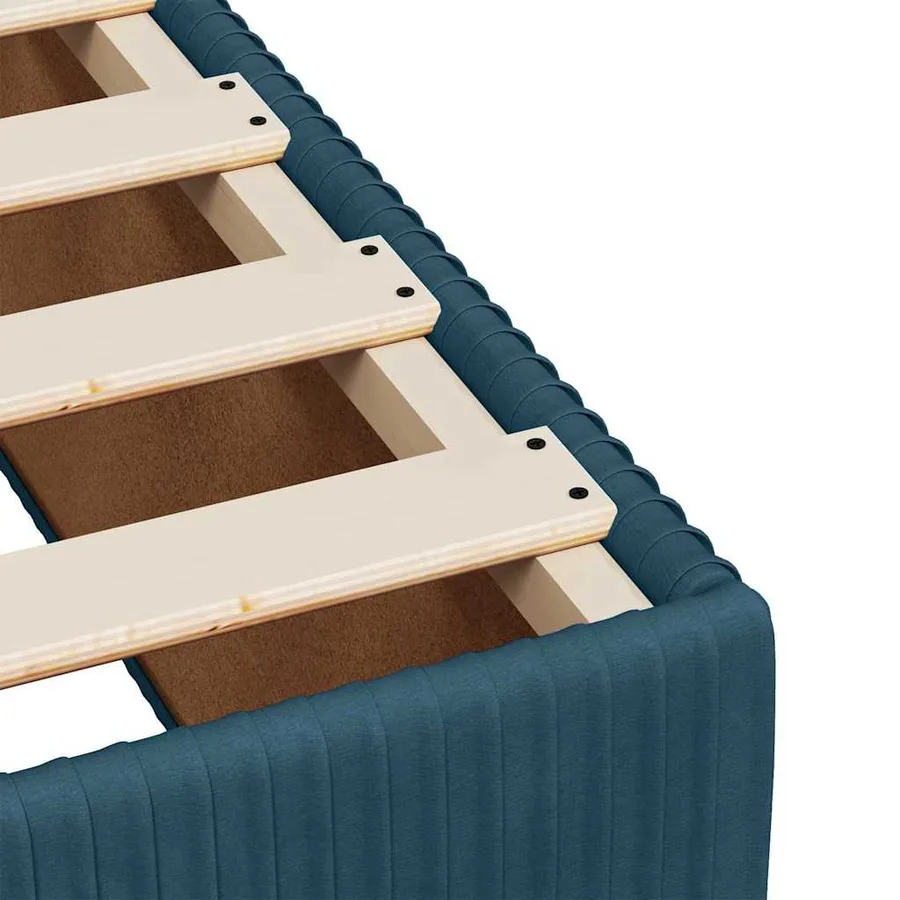 Sommier à lattes de lit avec matelas bleu 90x200 cm velours - 11
