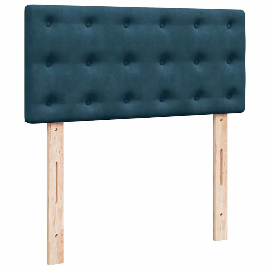 Sommier à lattes de lit avec matelas bleu 90x200 cm velours - 5