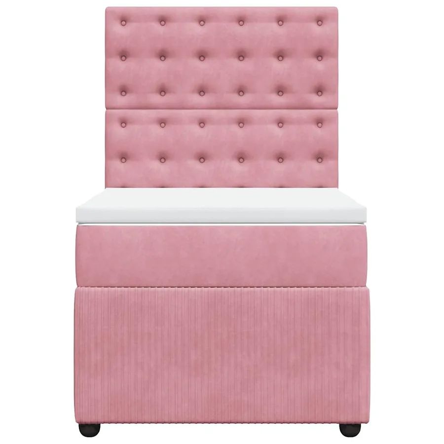 Sommier à lattes de lit avec matelas Rose 90x200 cm Velours - 4