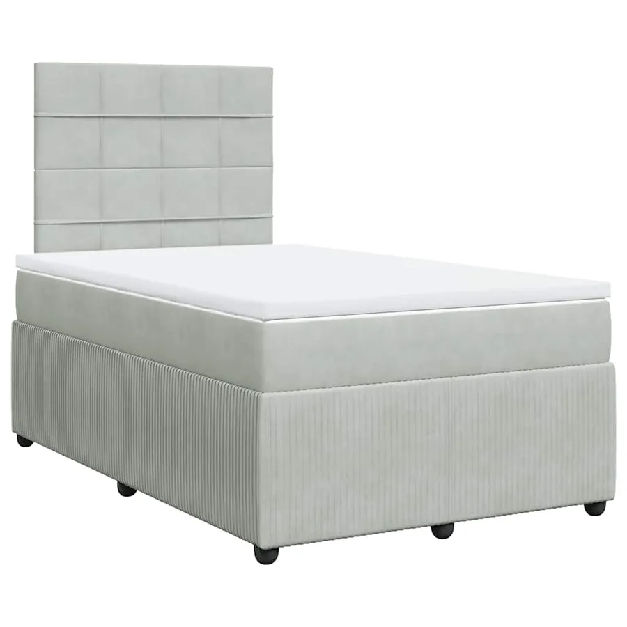 Sommier à lattes de lit et matelas Gris clair 120x200cm Velours - 2