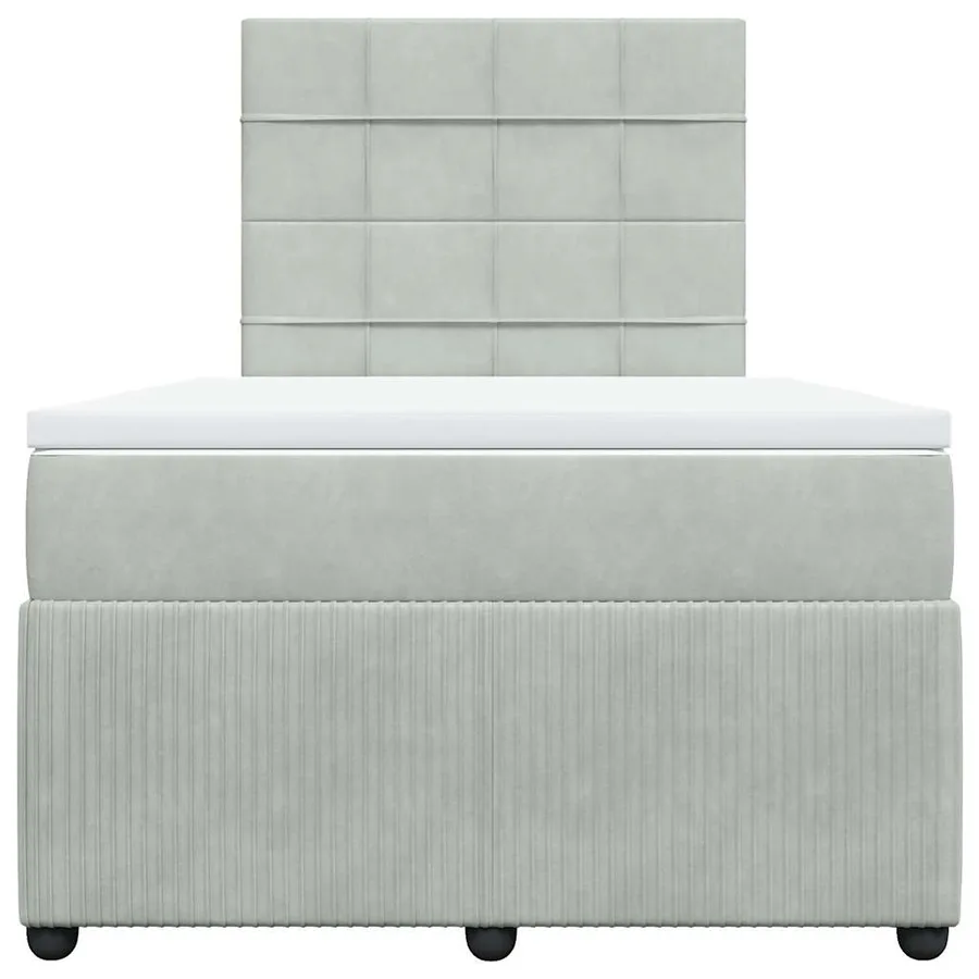 Sommier à lattes de lit et matelas Gris clair 120x200cm Velours - 4