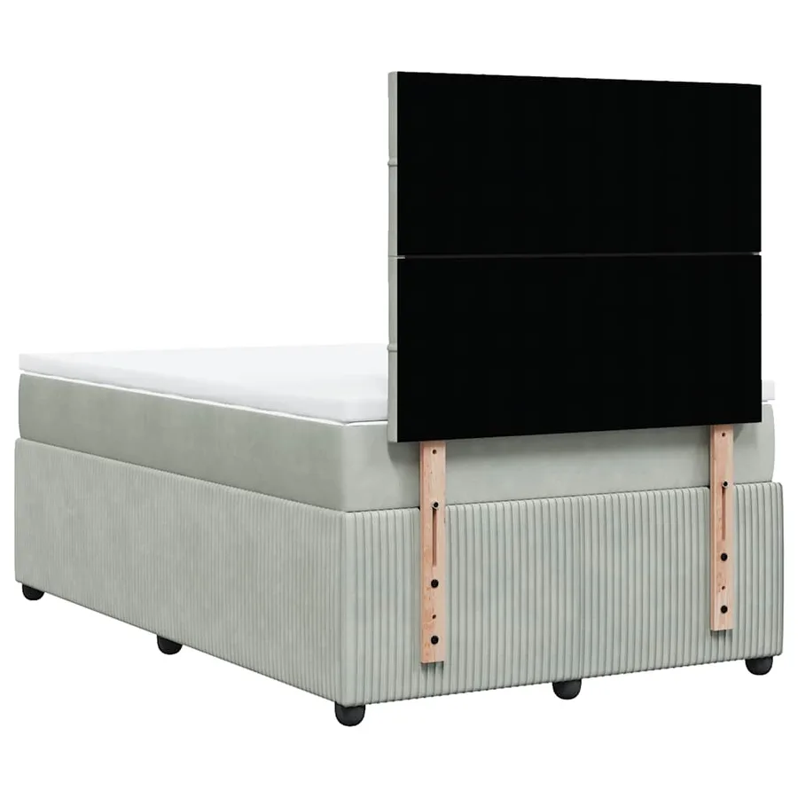 Sommier à lattes de lit et matelas Gris clair 120x200cm Velours - 6