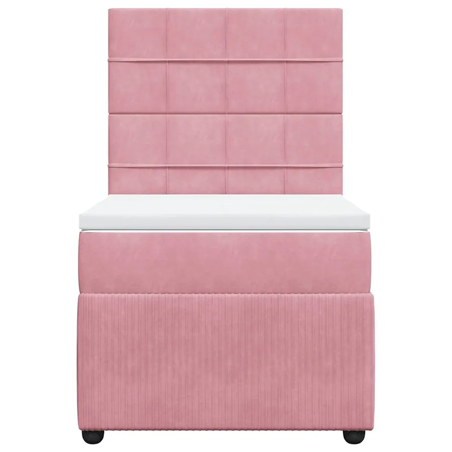 Sommier à lattes de lit avec matelas Rose 90x200 cm Velours - 4