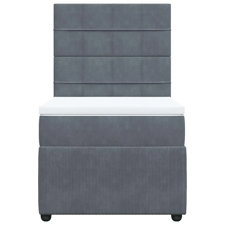 Sommier à lattes de lit et matelas Gris foncé 90x190 cm Velours - 4