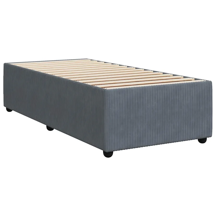 Sommier à lattes de lit et matelas Gris foncé 90x190 cm Velours - 8