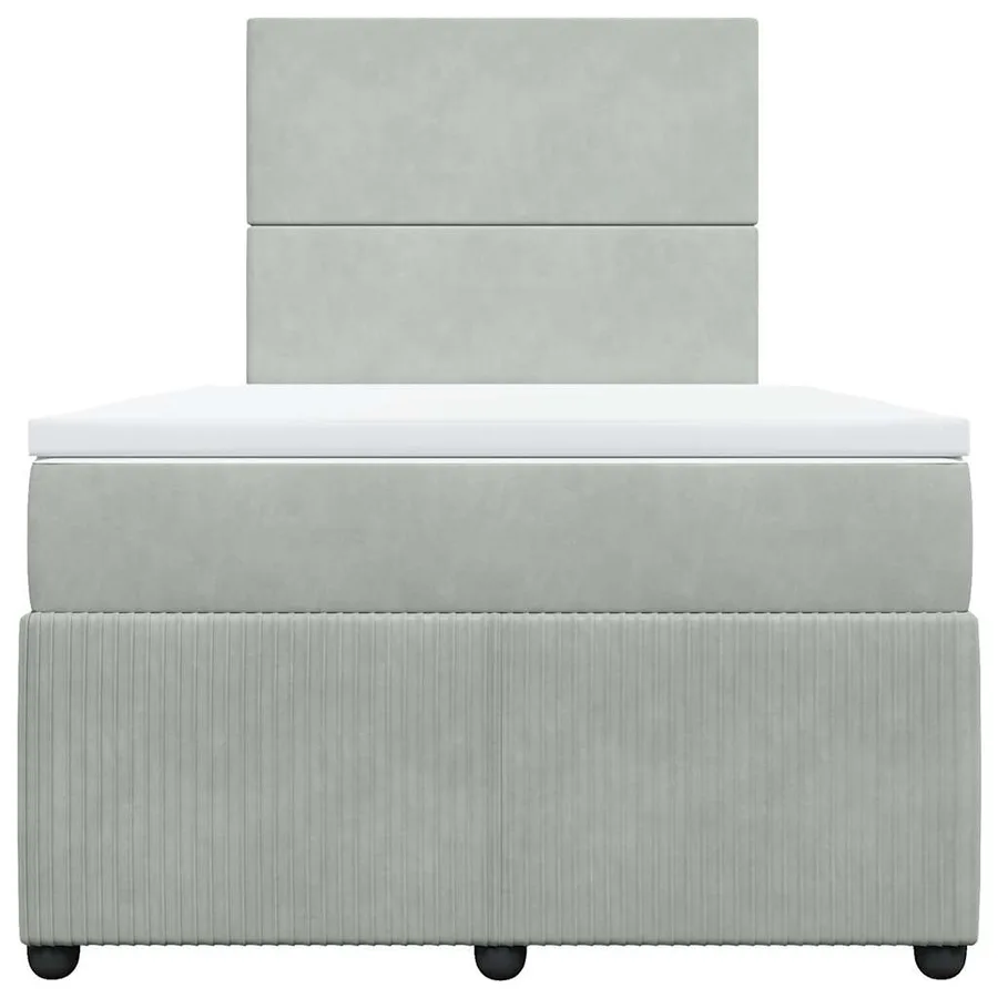 Sommier à lattes de lit et matelas Gris clair 120x200cm Velours - 4