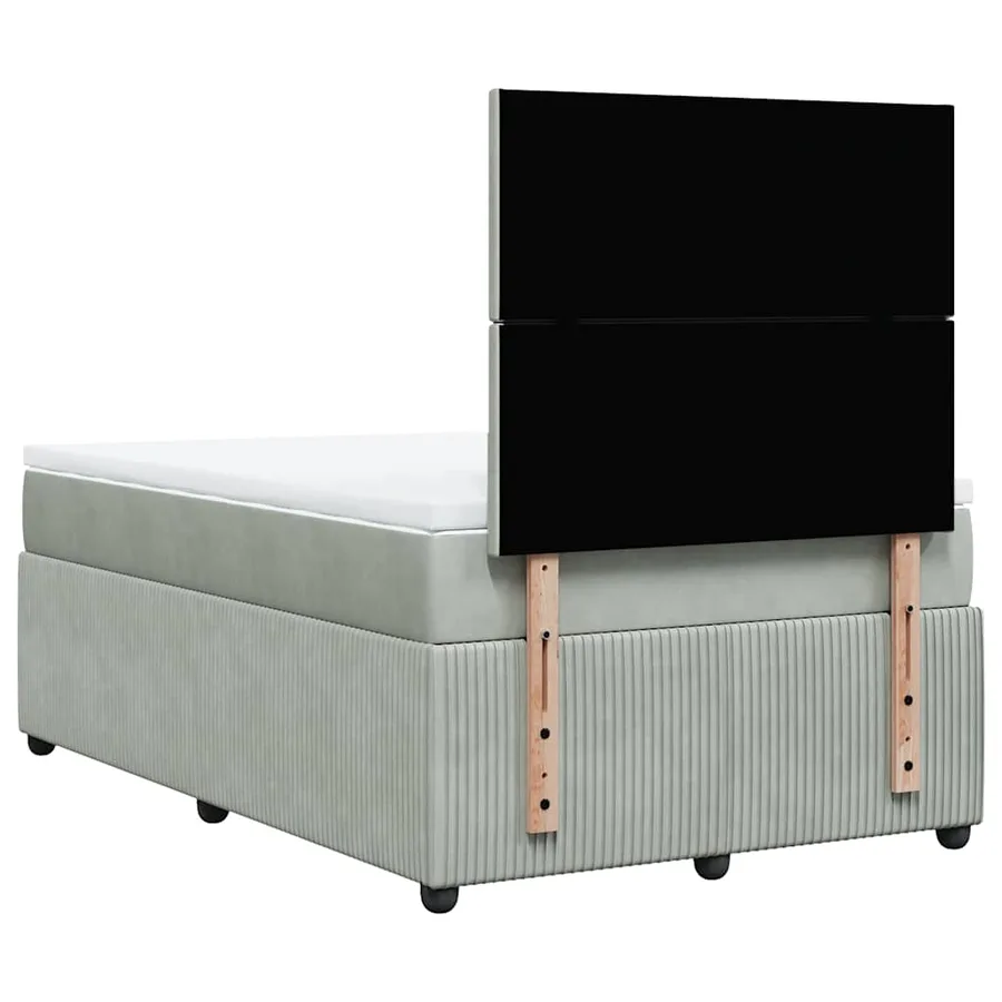 Sommier à lattes de lit et matelas Gris clair 120x200cm Velours - 6