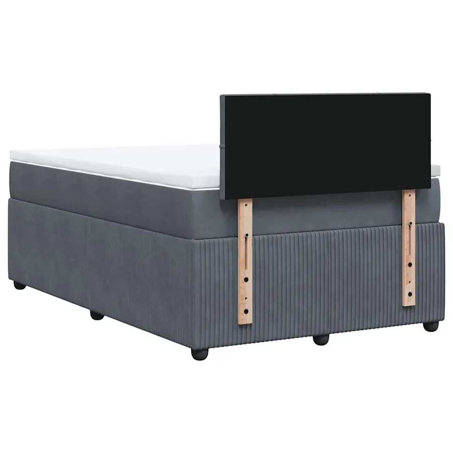 Sommier à lattes de lit et matelas Gris foncé 120x200cm Velours - 10