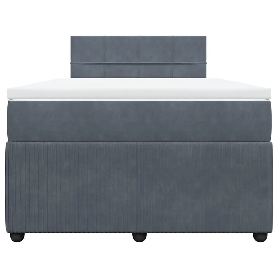 Sommier à lattes de lit et matelas Gris foncé 120x200cm Velours - 4