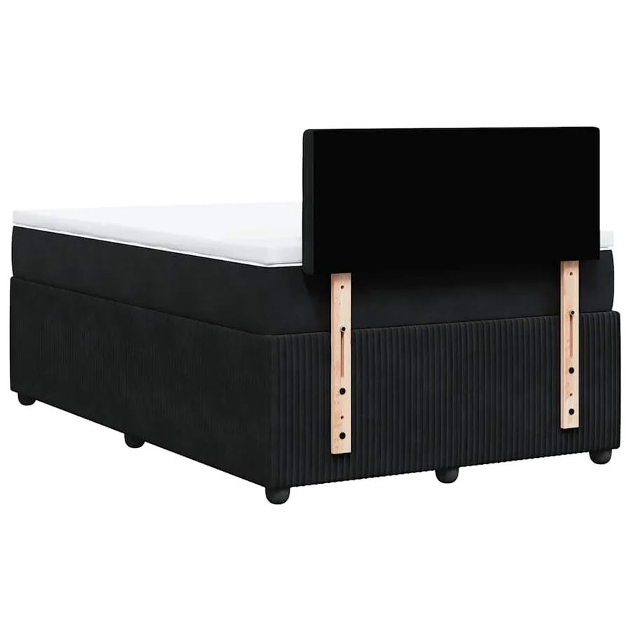 Sommier à lattes de lit avec matelas Noir 120x200 cm Velours - 10