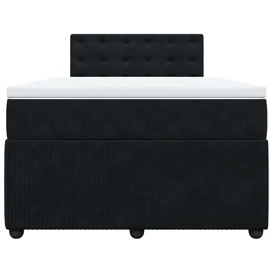 Sommier à lattes de lit avec matelas Noir 120x200 cm Velours - 4