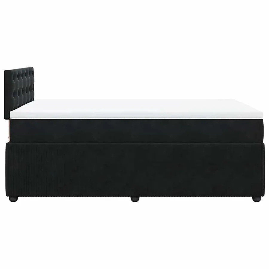 Sommier à lattes de lit avec matelas Noir 120x200 cm Velours - 9