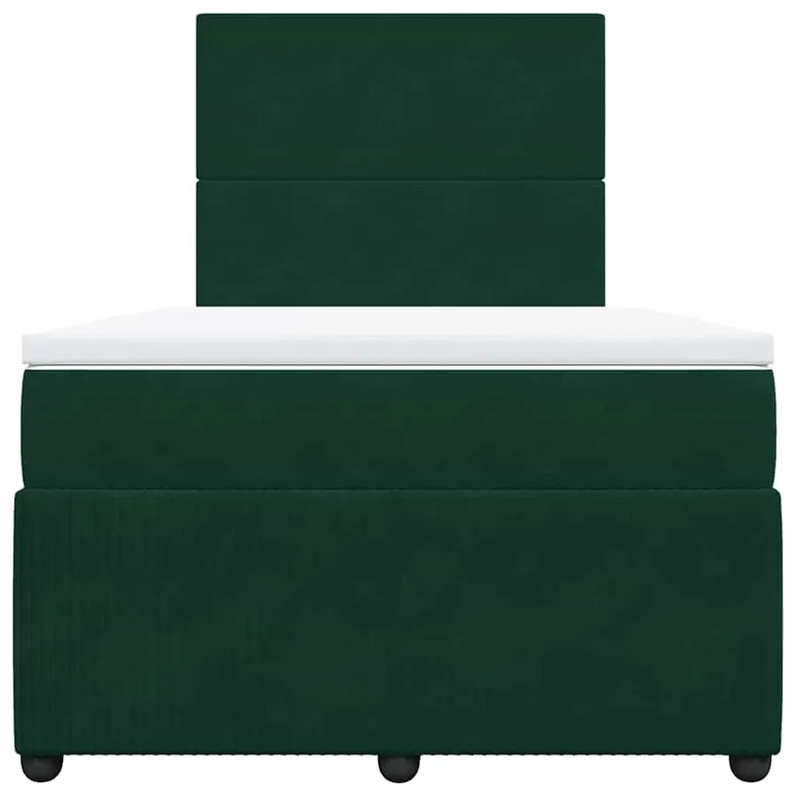 Sommier à lattes de lit avec matelas vert foncé 120x190 cm - 4