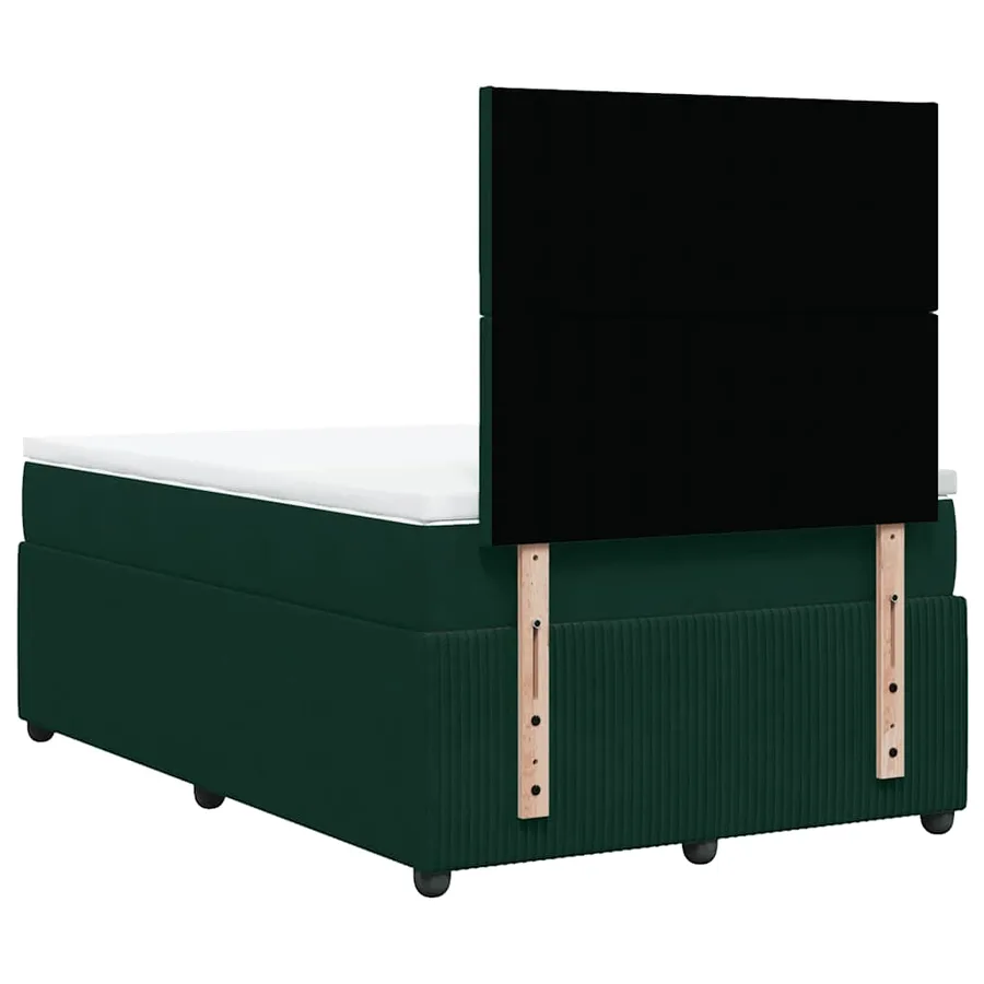 Sommier à lattes de lit avec matelas vert foncé 120x190 cm - 6