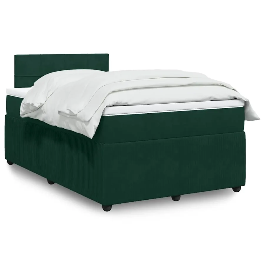 Sommier à lattes de lit avec matelas vert foncé 120x190 cm