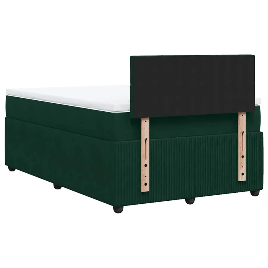 Sommier à lattes de lit avec matelas vert foncé 120x190 cm - 10
