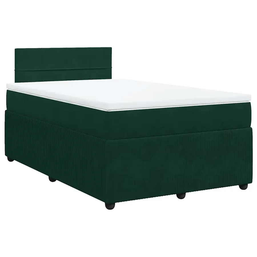Sommier à lattes de lit avec matelas vert foncé 120x190 cm - 2