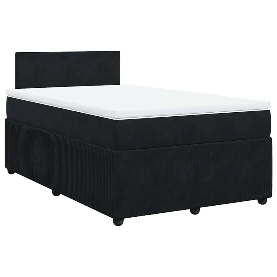Sommier à lattes de lit avec matelas noir 120x190 cm velours - 2