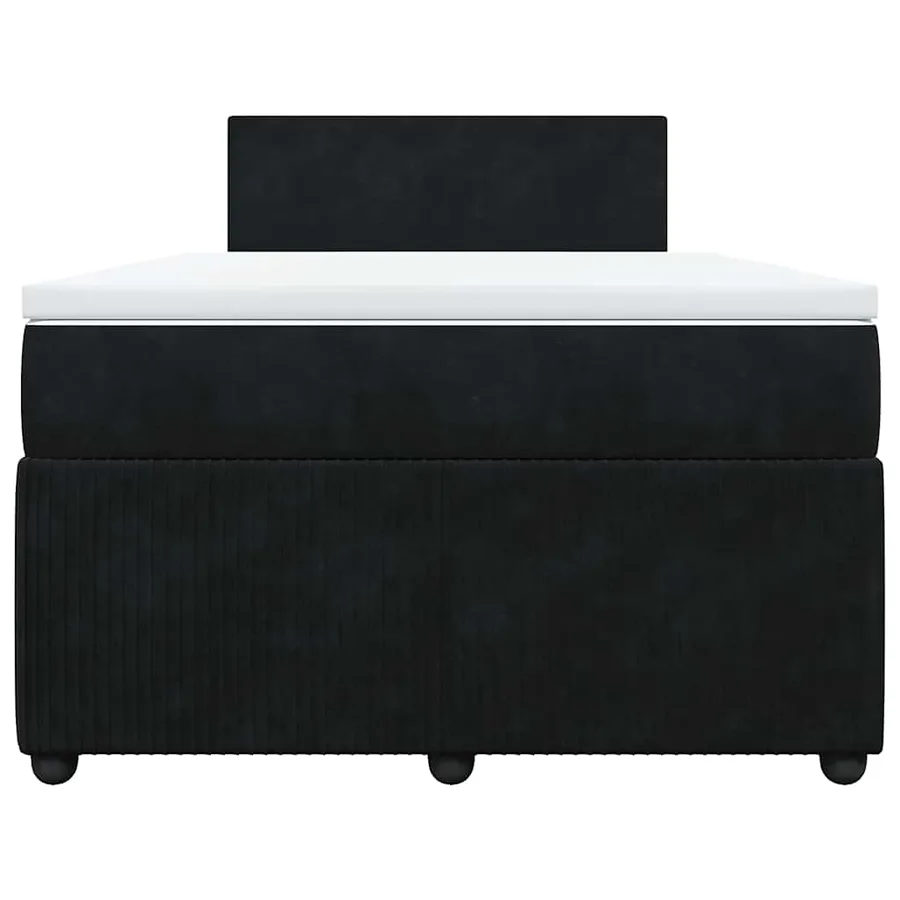 Sommier à lattes de lit avec matelas noir 120x190 cm velours - 4