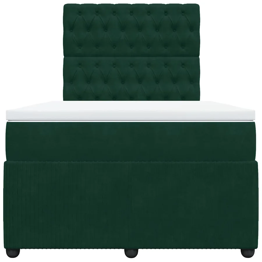 Sommier à lattes de lit avec matelas vert foncé 120x190 cm - 4