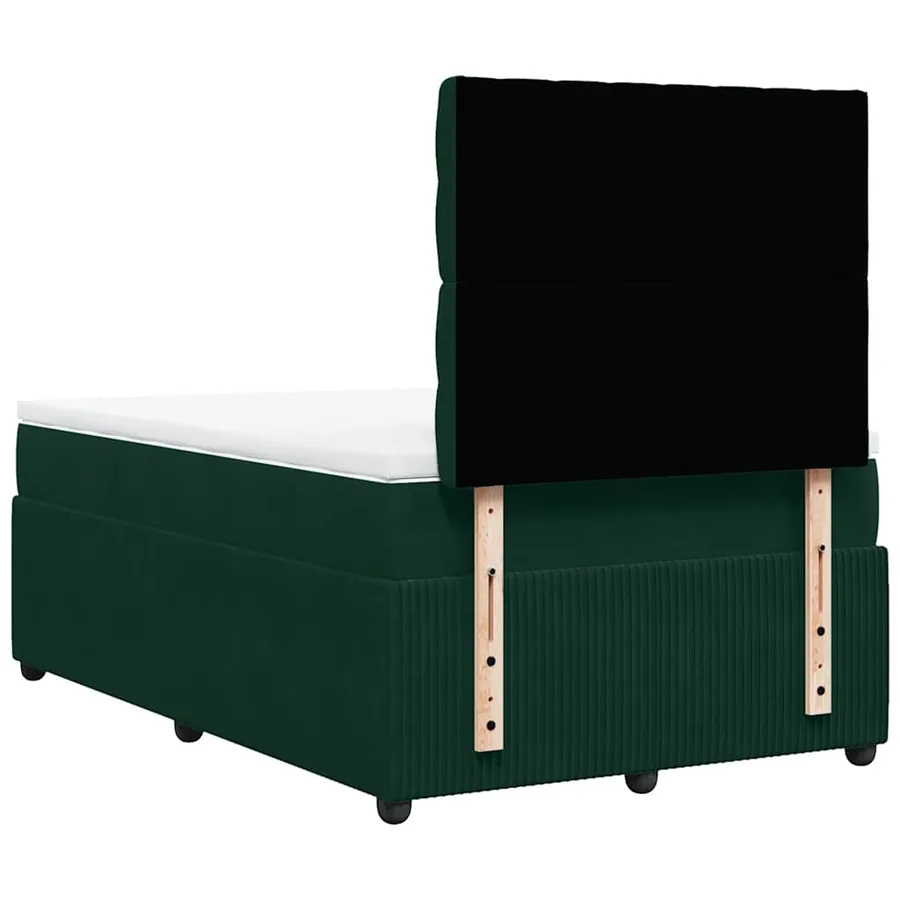 Sommier à lattes de lit avec matelas vert foncé 120x190 cm - 6