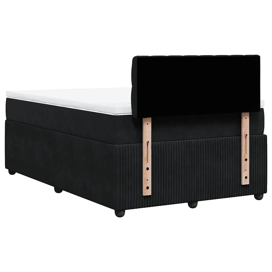 Sommier à lattes de lit avec matelas noir 120x190 cm velours - 10