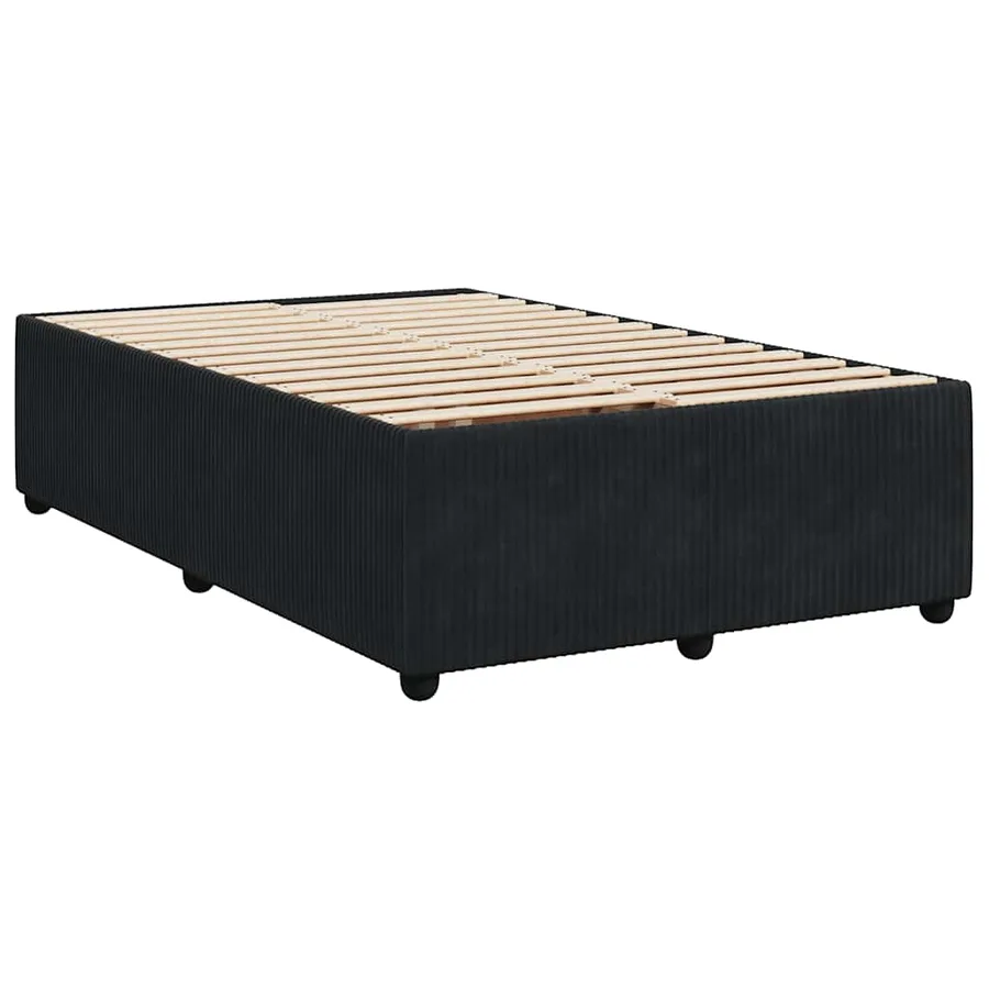 Sommier à lattes de lit avec matelas noir 120x190 cm velours - 6