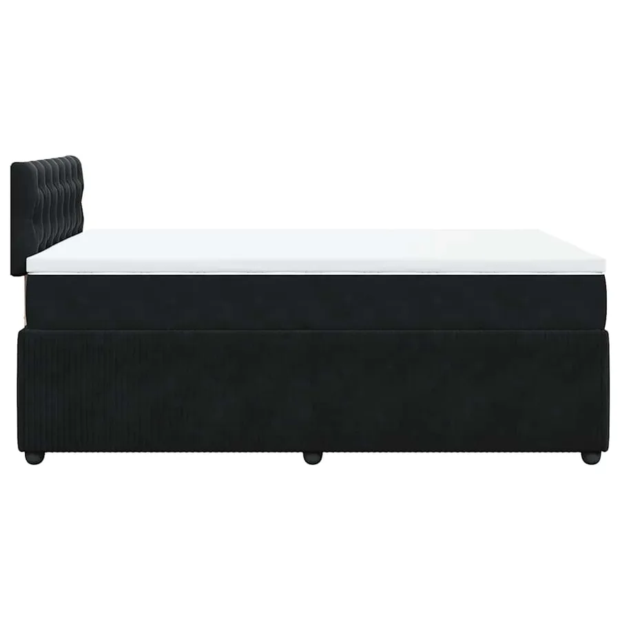 Sommier à lattes de lit avec matelas noir 120x190 cm velours - 9