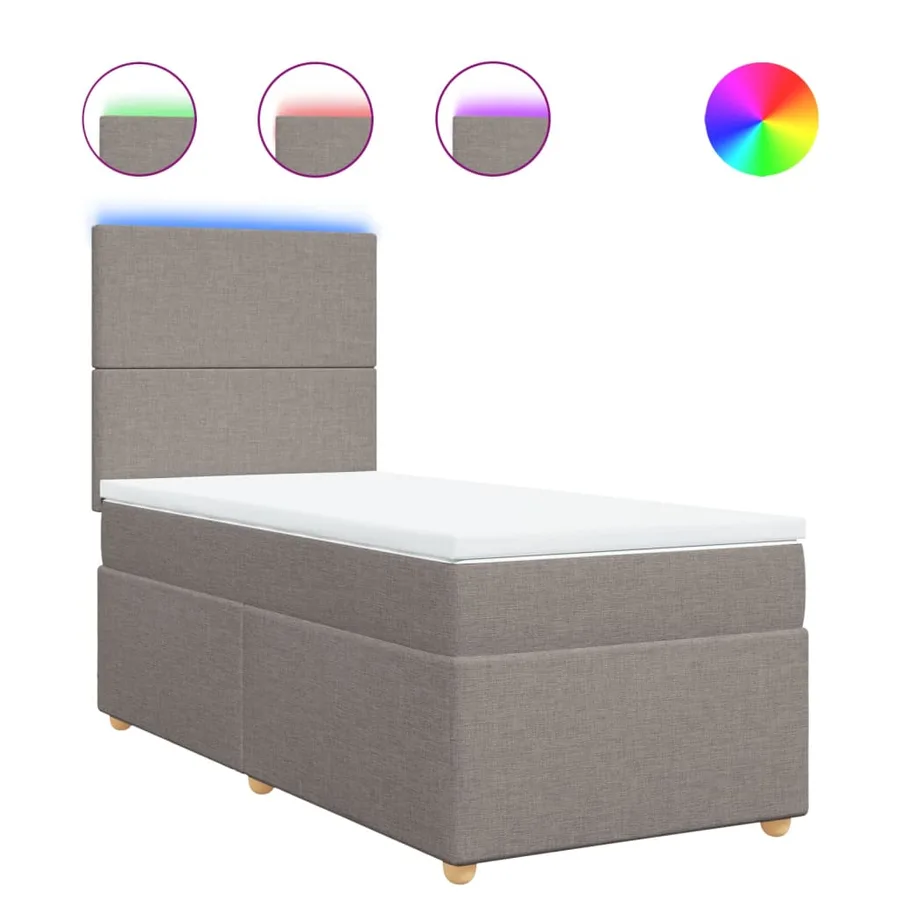 Sommier à lattes de lit avec matelas Taupe 80x200 cm Tissu - 2