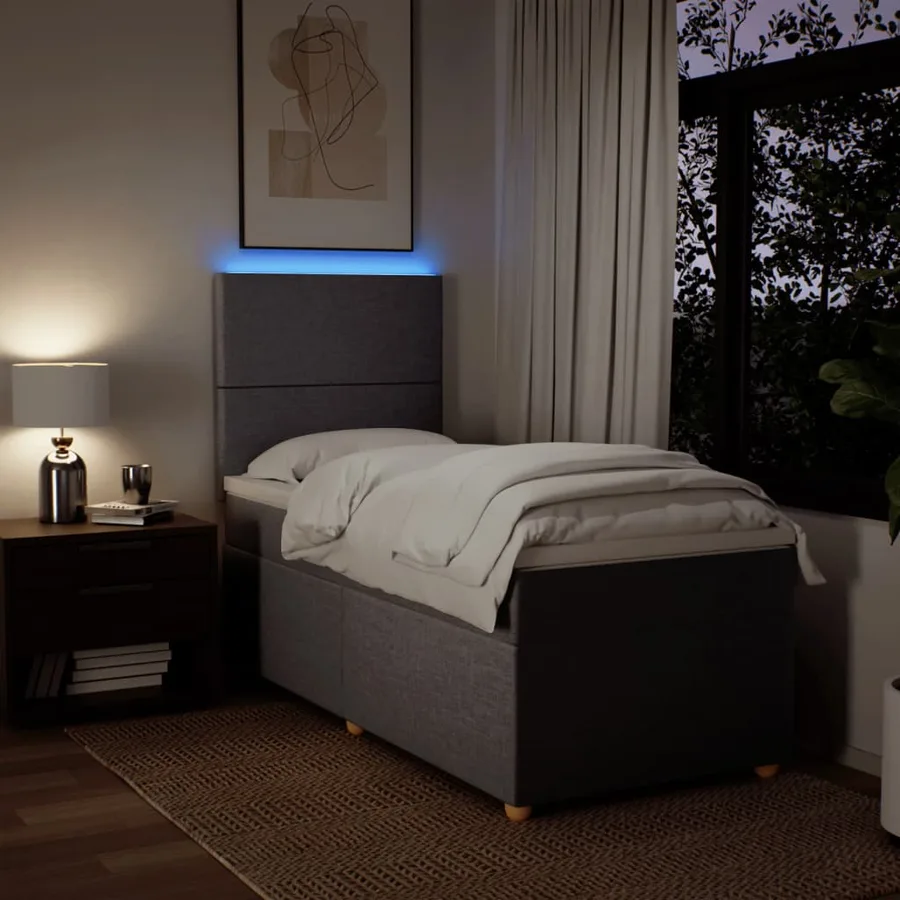 Sommier à lattes de lit avec matelas Taupe 80x200 cm Tissu - 4