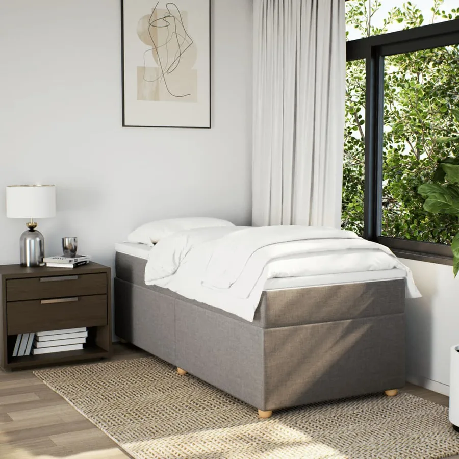 Sommier à lattes de lit avec matelas Taupe 80x200 cm Tissu - 3