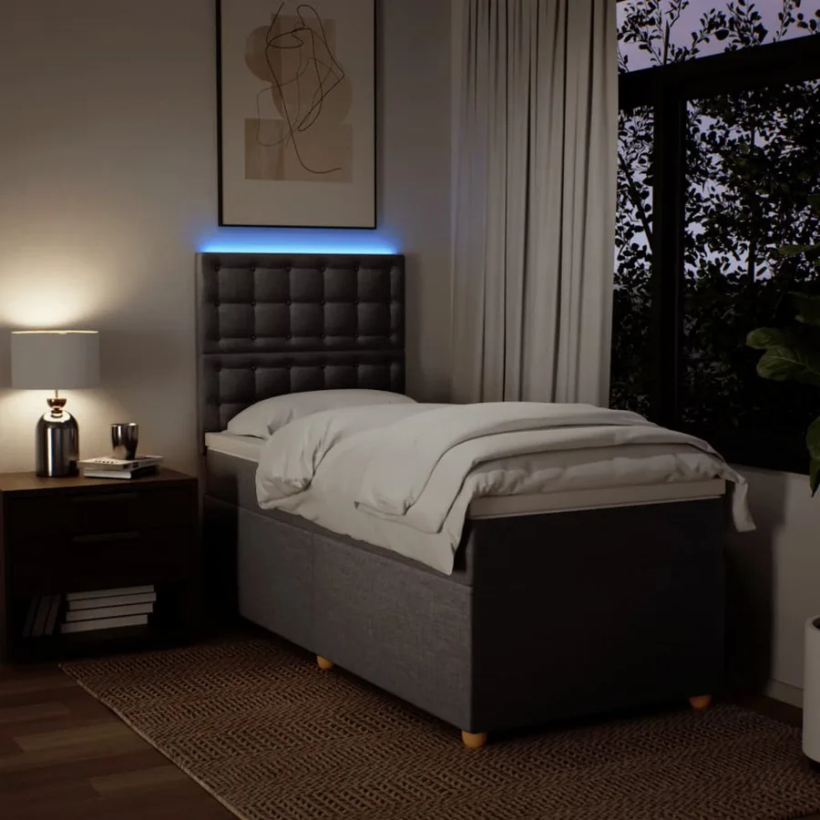 Sommier à lattes de lit avec matelas Taupe 80x200 cm Tissu - 4